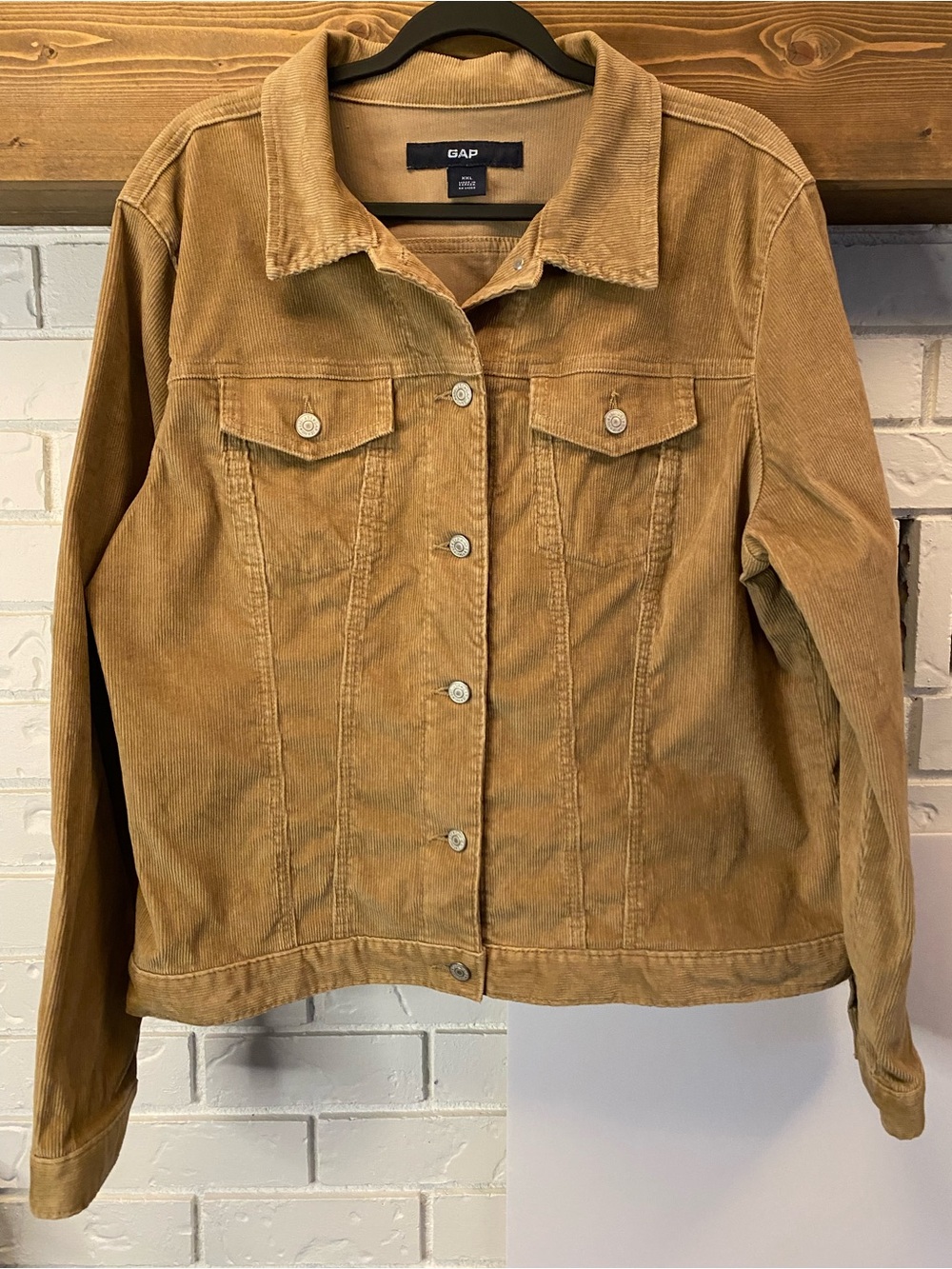 Vintage Gap Women’s XXL Camel Corduroy Trucker Jacket Made in Canada 2004